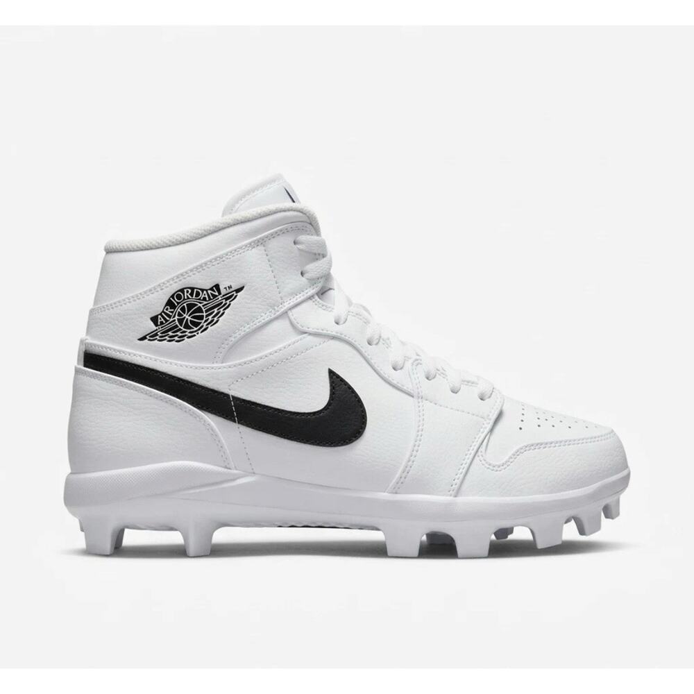 Nike Air Jordan 1 Retro MCS Baseball Cleats White Black Mens 14 AV5354-100